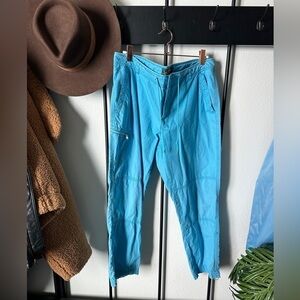 Vintage Ralph lauren bright blue baggy cargo style cropped pants capris trousers